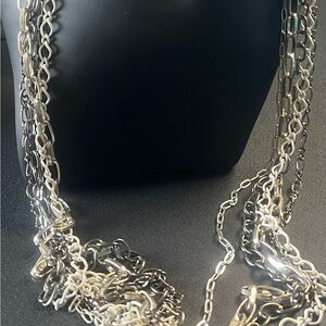 Vintage Jaclyn Smith Multi-Chain mixed metals 30” necklace